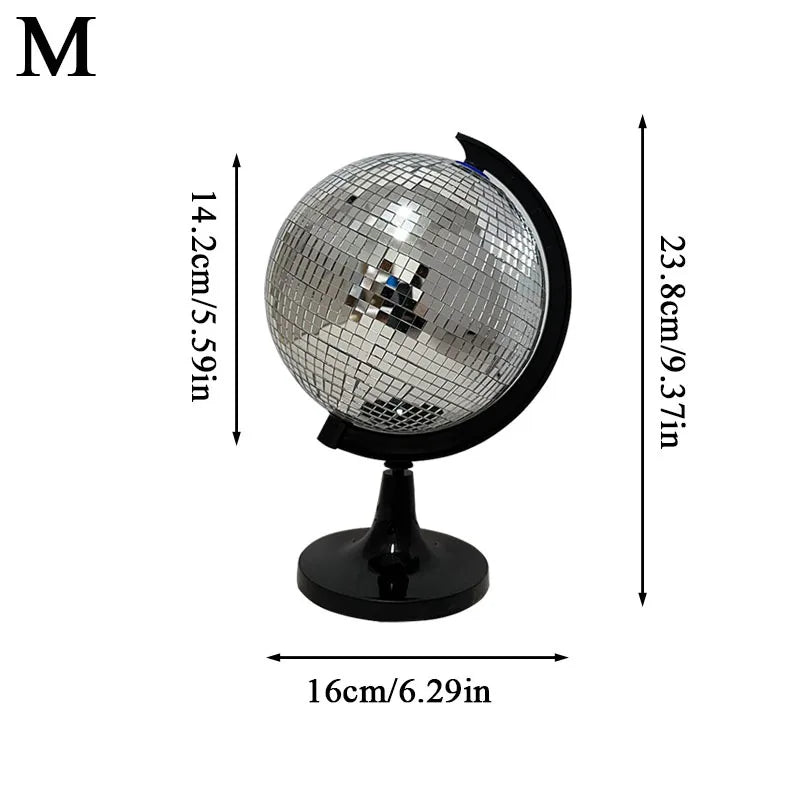 Rotating Mirror Ball Disco Globe Decor