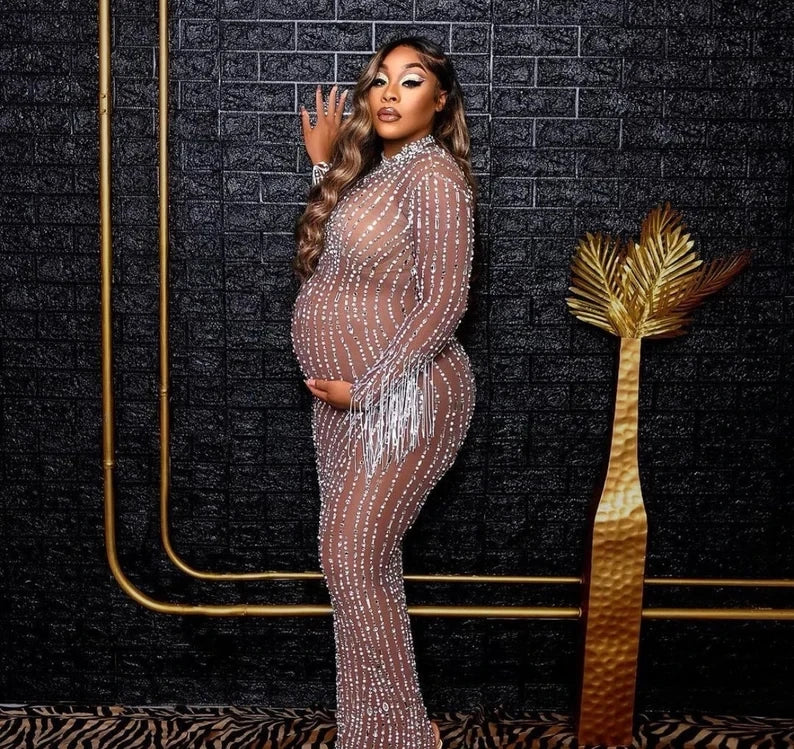 Dazzling Maternity Dress for Pregnancy Photo Shoot Gown