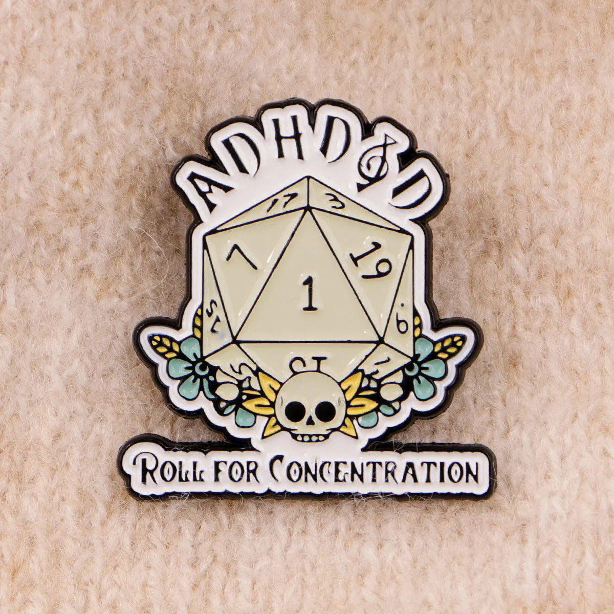 ADHD Awareness Enamel Pins Roll the Dice Badge Lapel Pin
