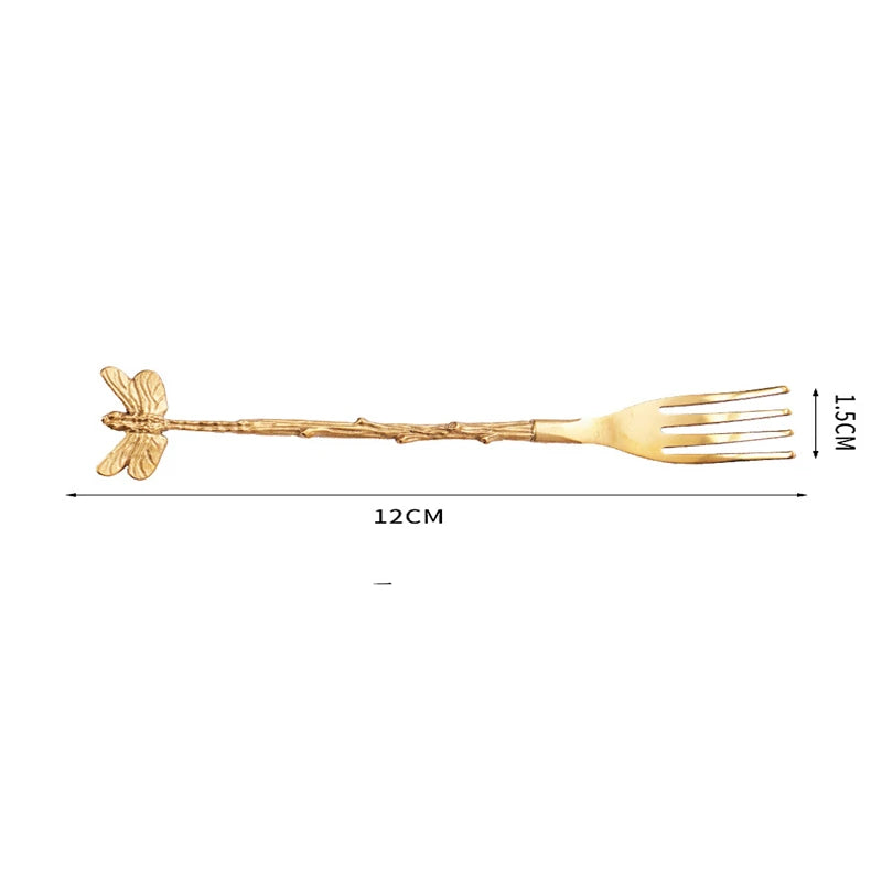 6pcs Stainless Steel Dragonfly Fork Set