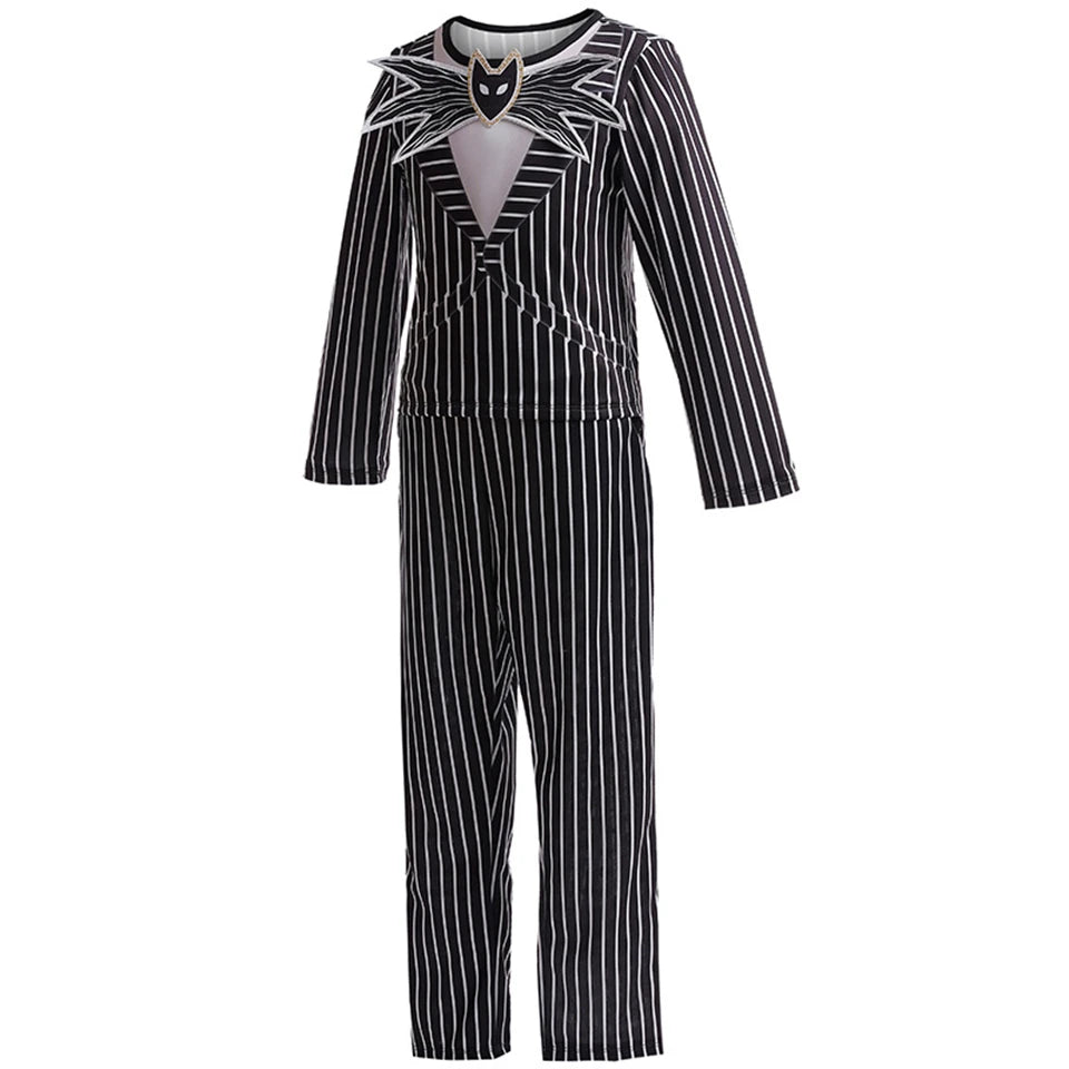 Children's Halloween Cosplay Nightmare Before Christmas Costumes Kids Girls Sally Dress Boys Skeleton Jack Clothing Set