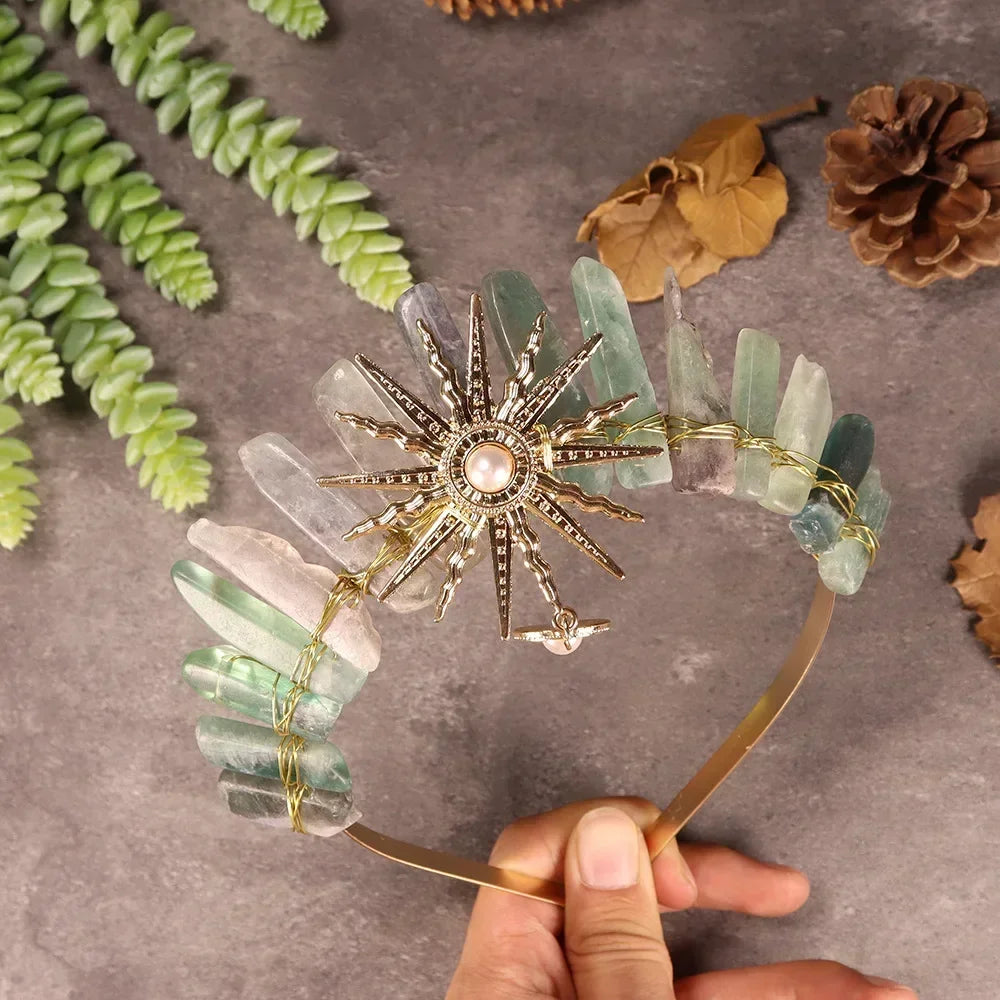 The Sun Goddess Raw Crystal Crown