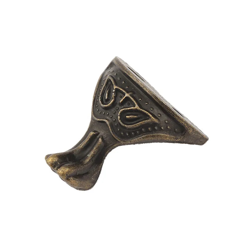 4Pcs Antique Wood Box Feet Leg Corner Protector Jewelry Gift Box Decorative Feet Metal Corner Bracket For Furniture Hardware