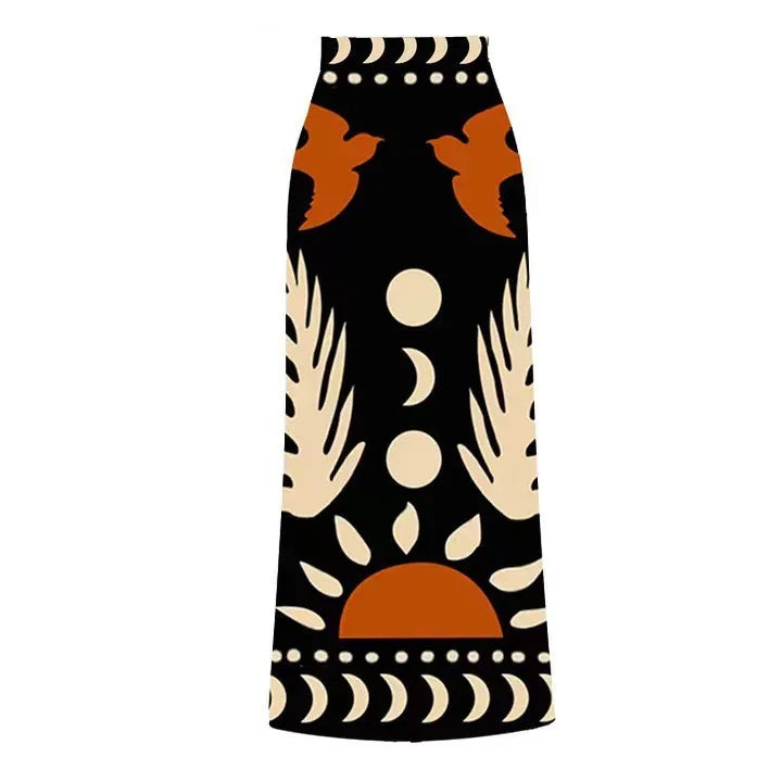 Island Graphic Summer Swimsuits Cover Up Pants Skirts Swimwear