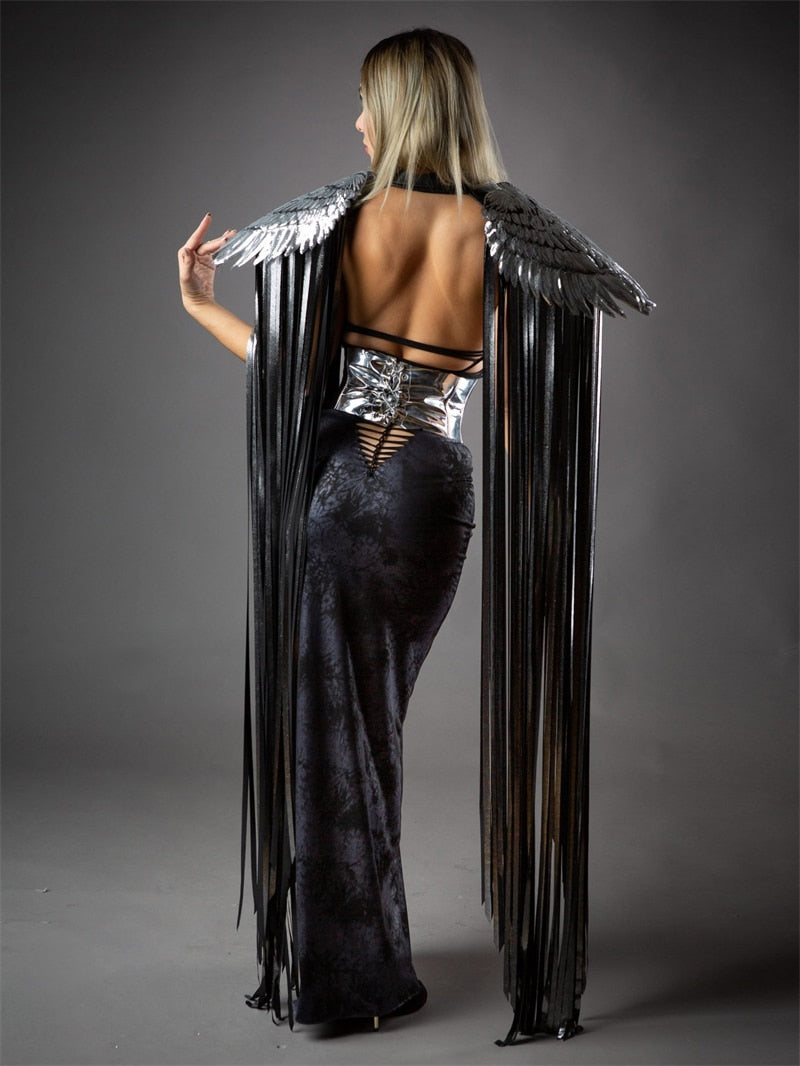 Lassiter's Sequins Long Tassel Wings Unisex Party Cape