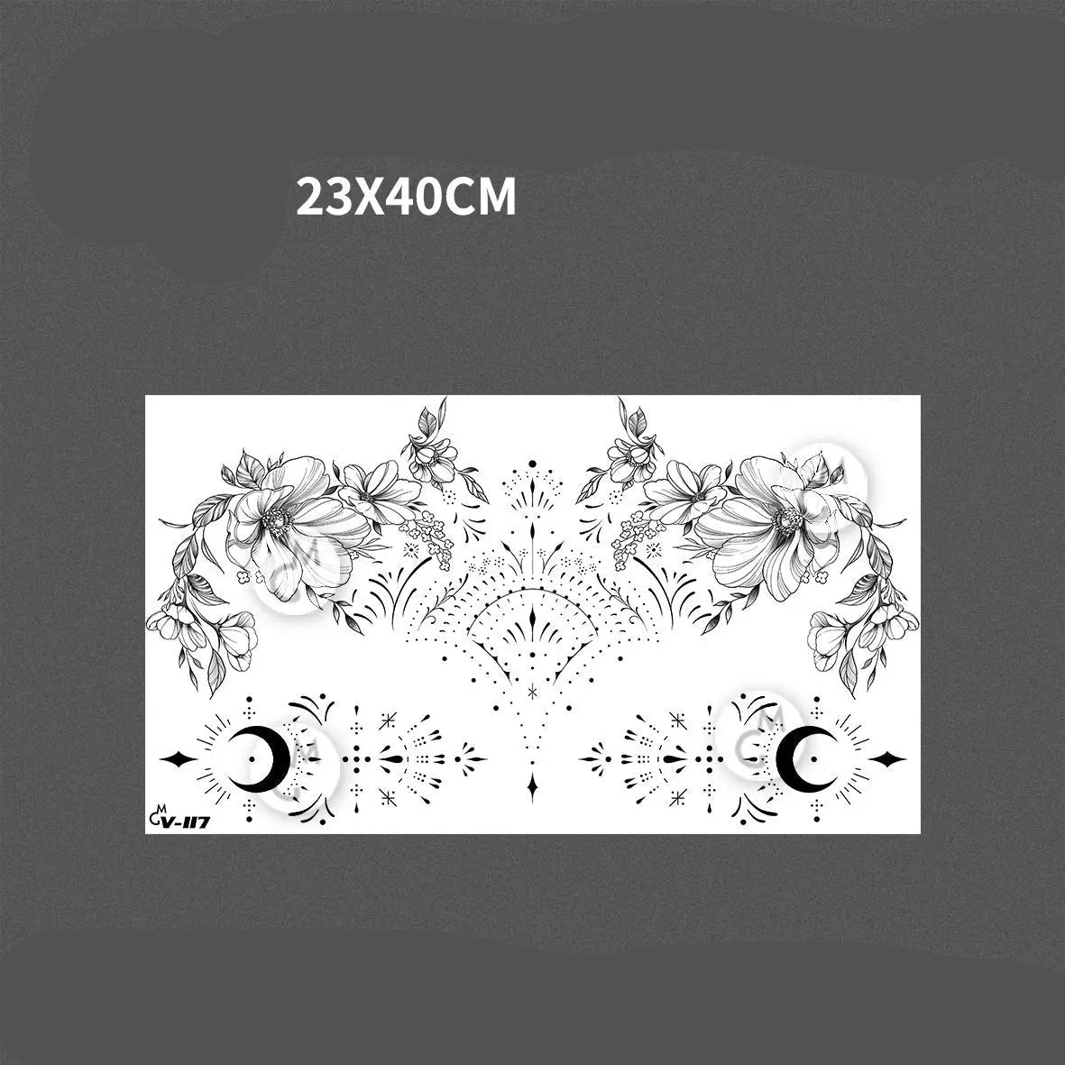 Punk Moon Totem Temporary Tattoos Chest Body Art