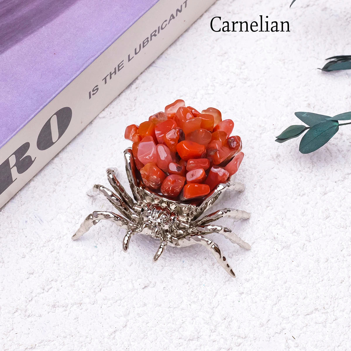 1pc Natural Crystal Spider Animal Desk Decor