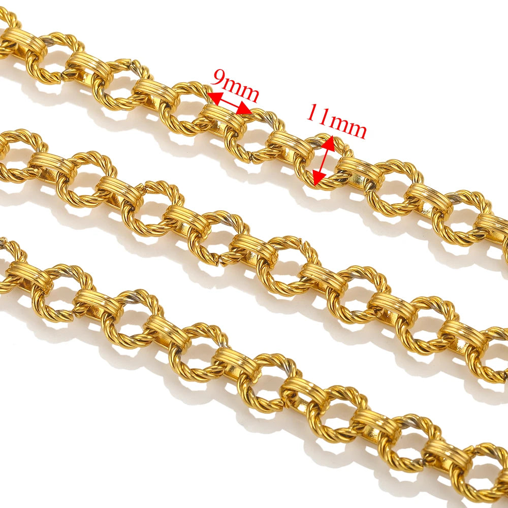 1meter PVD Gold Plated Stainless Steel Thick Large Heavy Chains Necklace Bracelet DIY Jewellery Making Finding