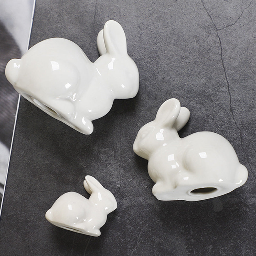 Miniature White Rabbit Easter Bunny Figurine Home Decor