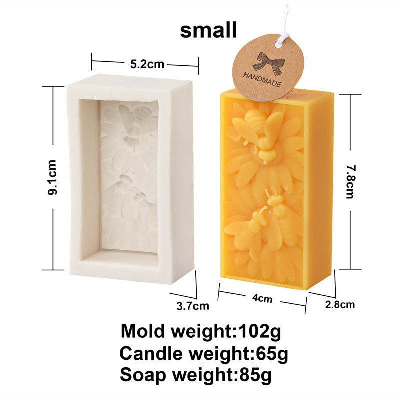 Bee Flower Silicone Mould DIY Soap Resin Baking Plaster Candle Making Moulds