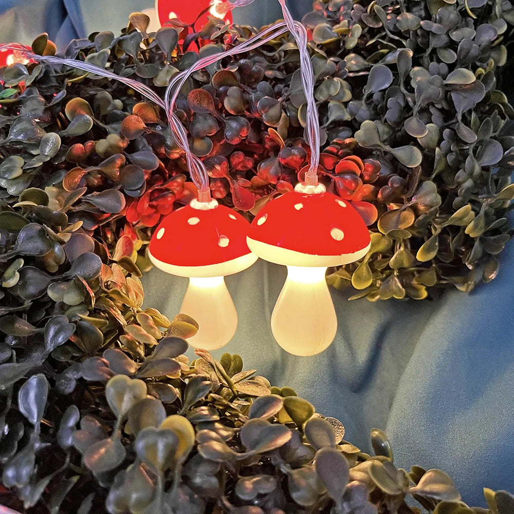 Mushroom String Lights Battery LED Fairy Lights
