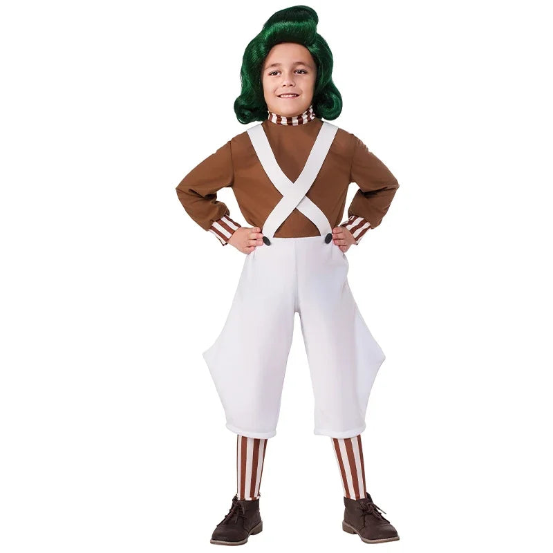 Willy Wonka Charlie and the Chocolate Factory Oompa Loompa Cosplay Book Week Halloween Costumes