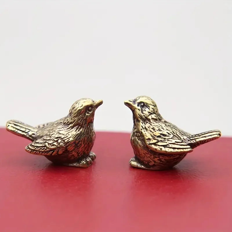Mini Brass Sparrow Figurine Tea Pet