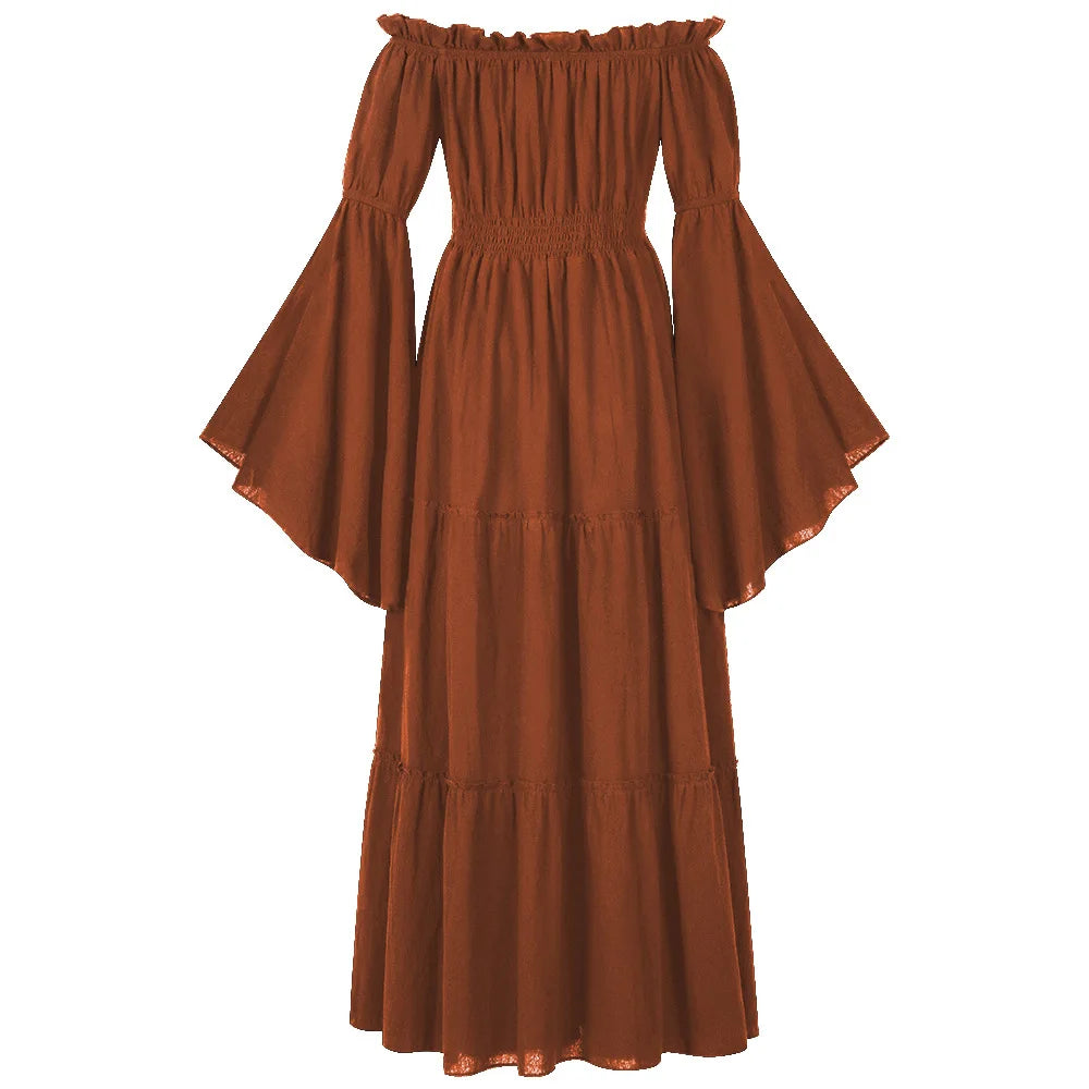 Medieval Folk Cosplay Off Shoulder Dress