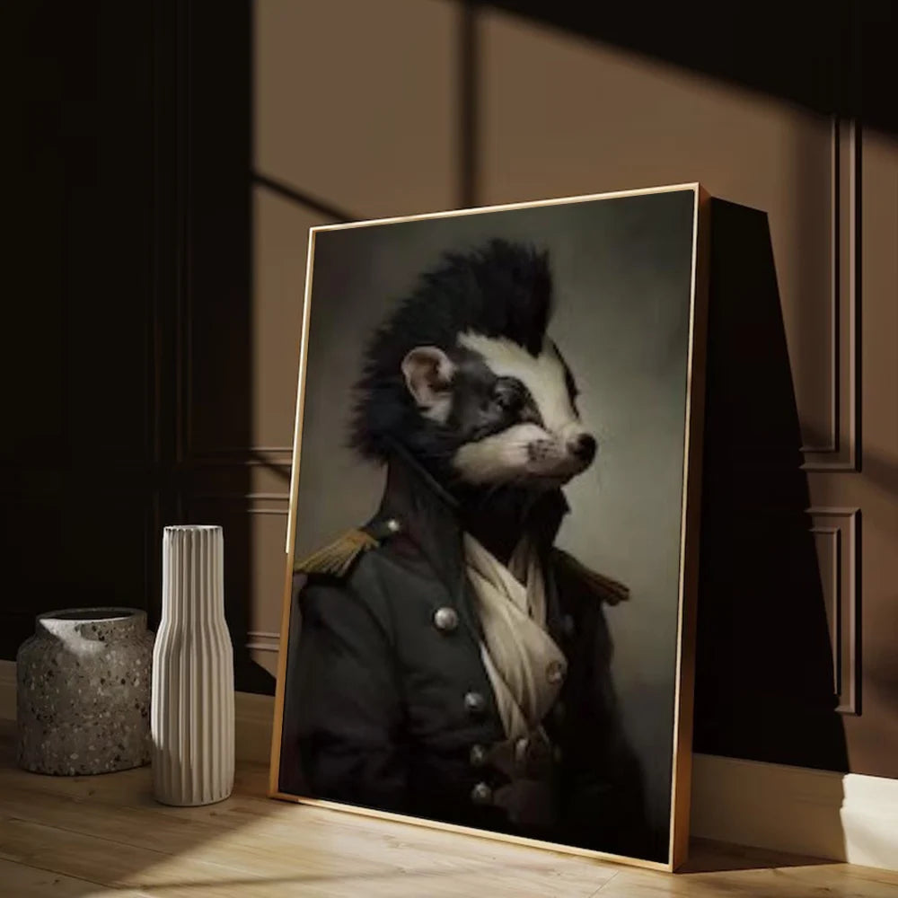 Dark Academia Gothic Art Animal Portrait Poster Prints