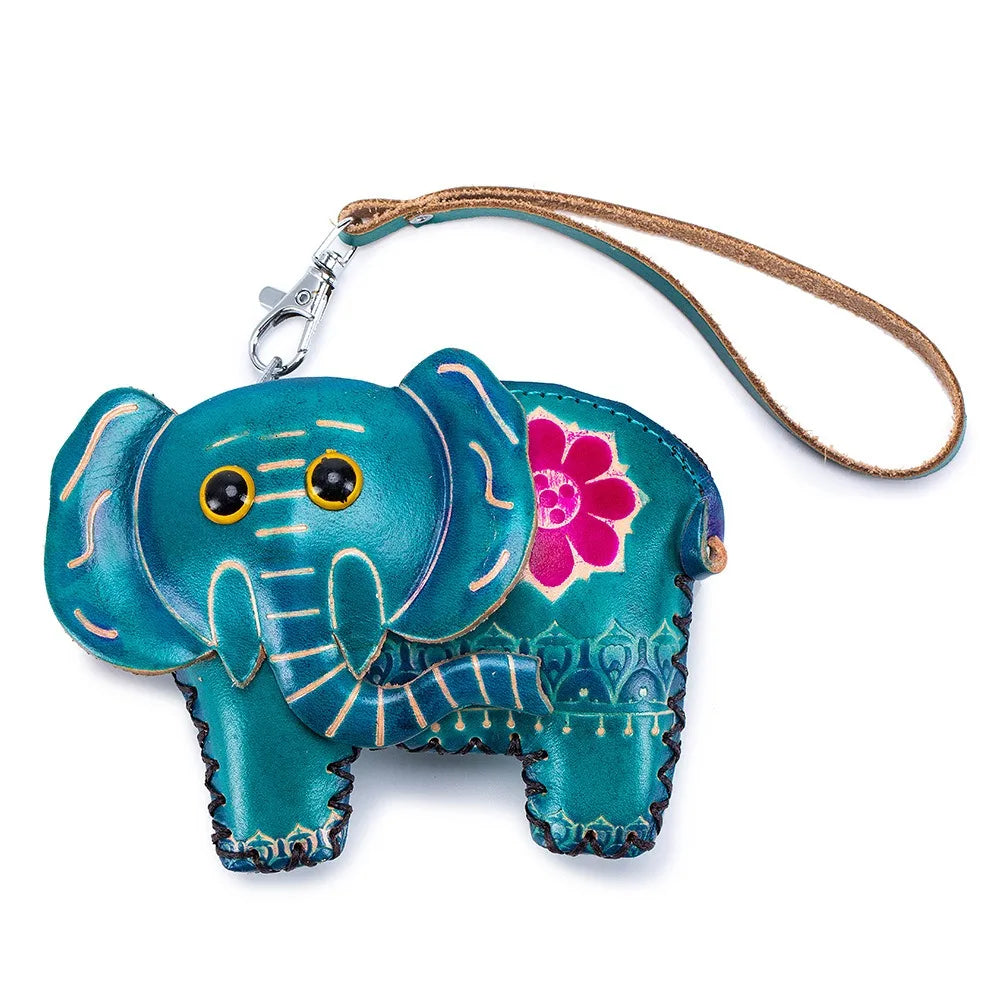 Genuine Leather Cute Coin Purses Handmade Animal Mini Cases