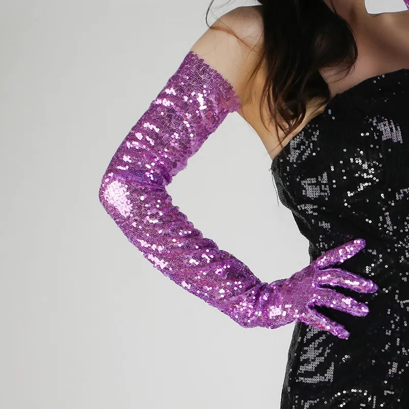 Glitter Gloves 70cm Long Gloves 26 Colours