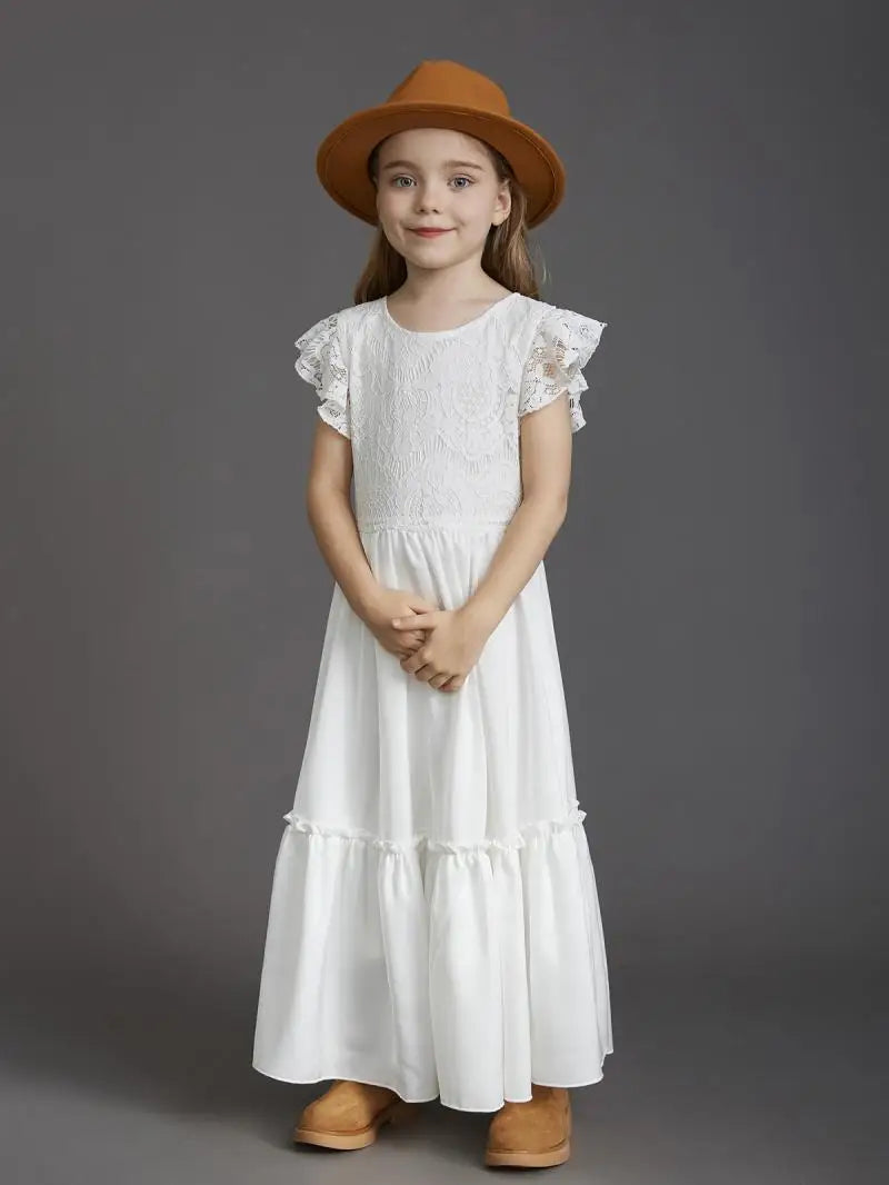 Flower Girls Lace Maxi Photo Shoot Dress