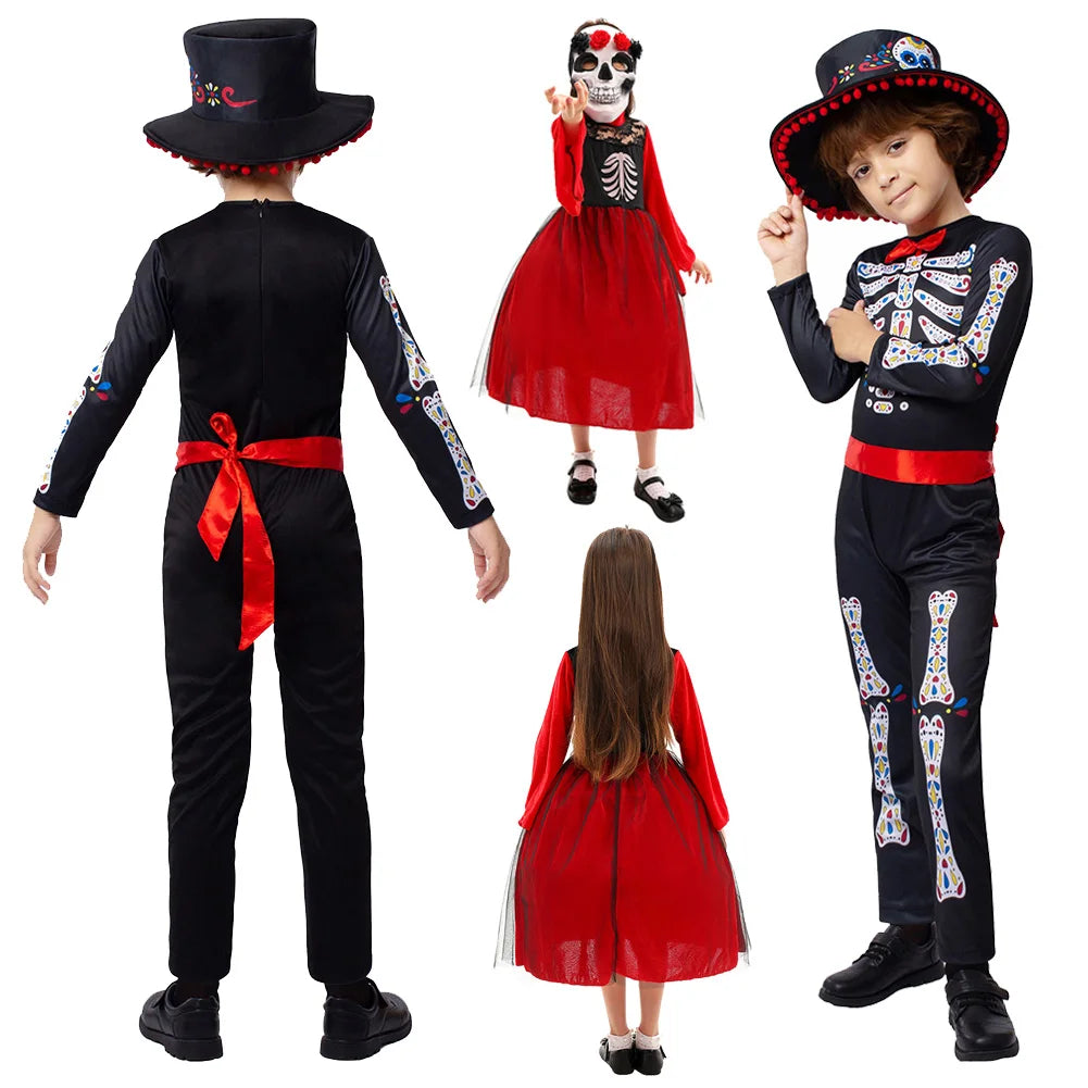 Day Of The Dead Halloween Costumes Children Boys Girls