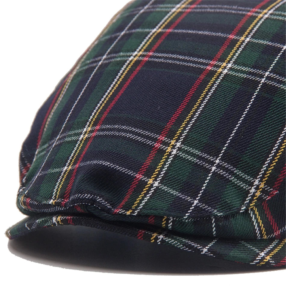 Plaid Flat Caps Casual Cotton Vintage Hats