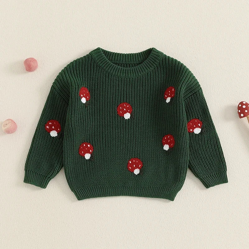 Childrens' Embroidered Mushroom Sweater