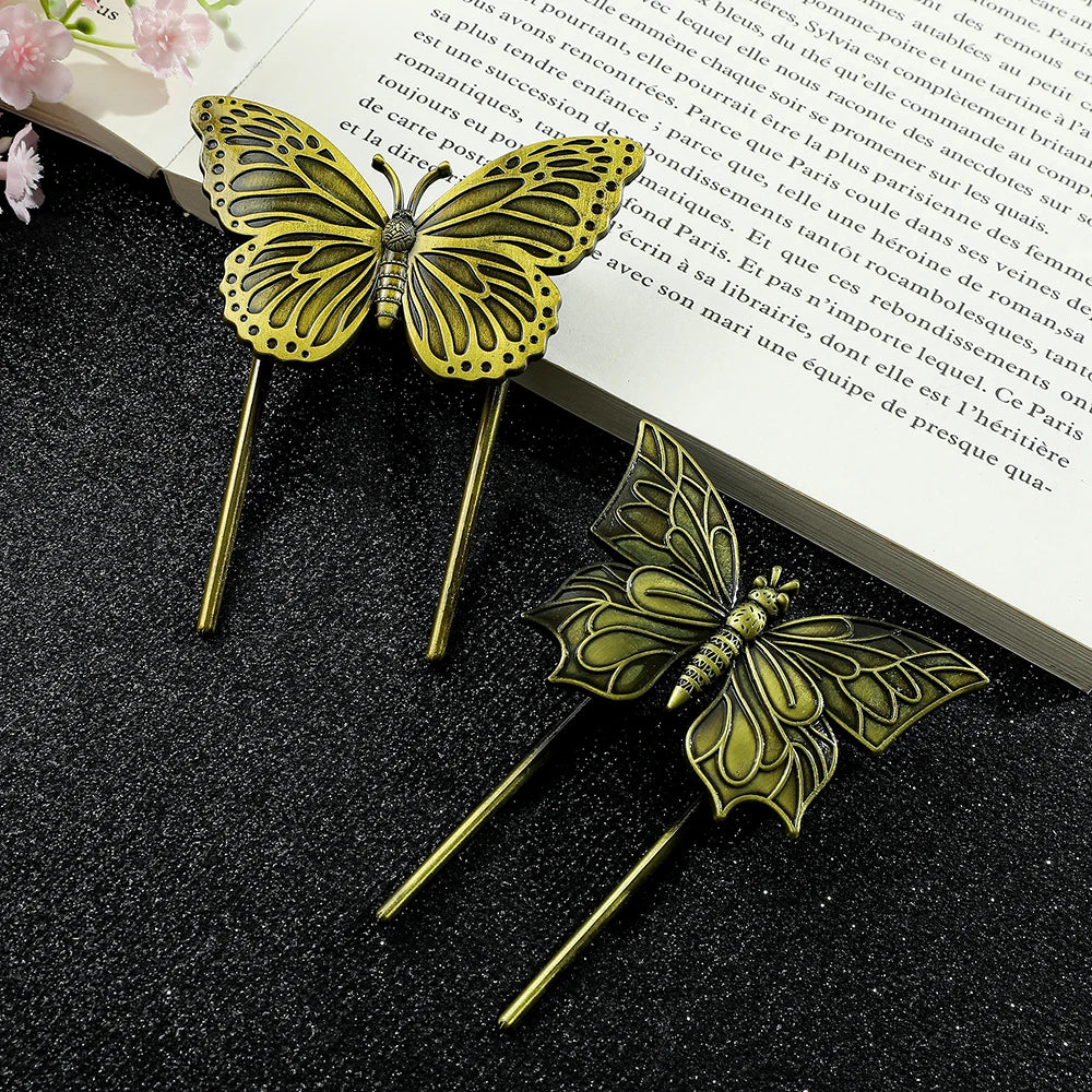 Butterfly Dragonfly Book Clip Bronze Metal Bookmarks