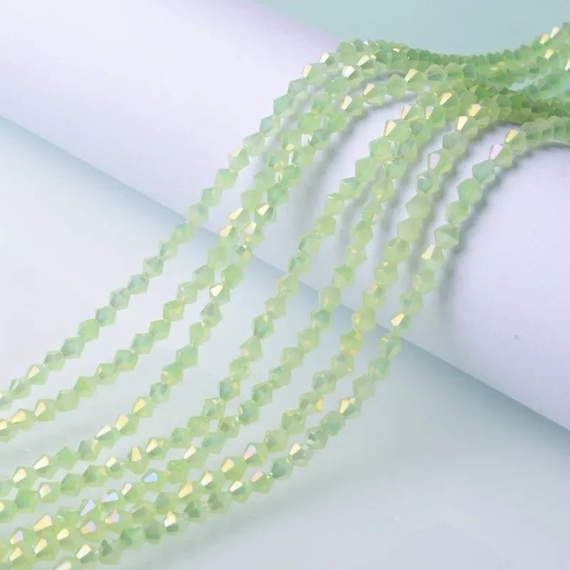 3/4/6mm Rainbow Austria Bicone Crystal Beads AB Colour Faceted Glass Beads for DIY Jewellery Making