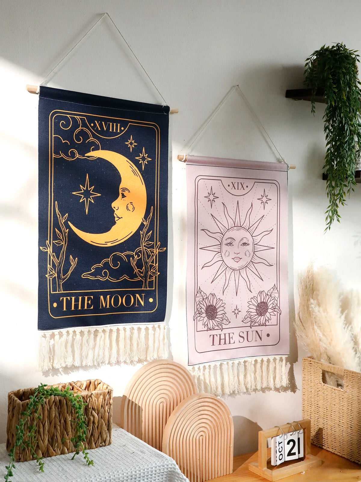 Sun Moon Tarot Tapestry Hanging Wall Decor