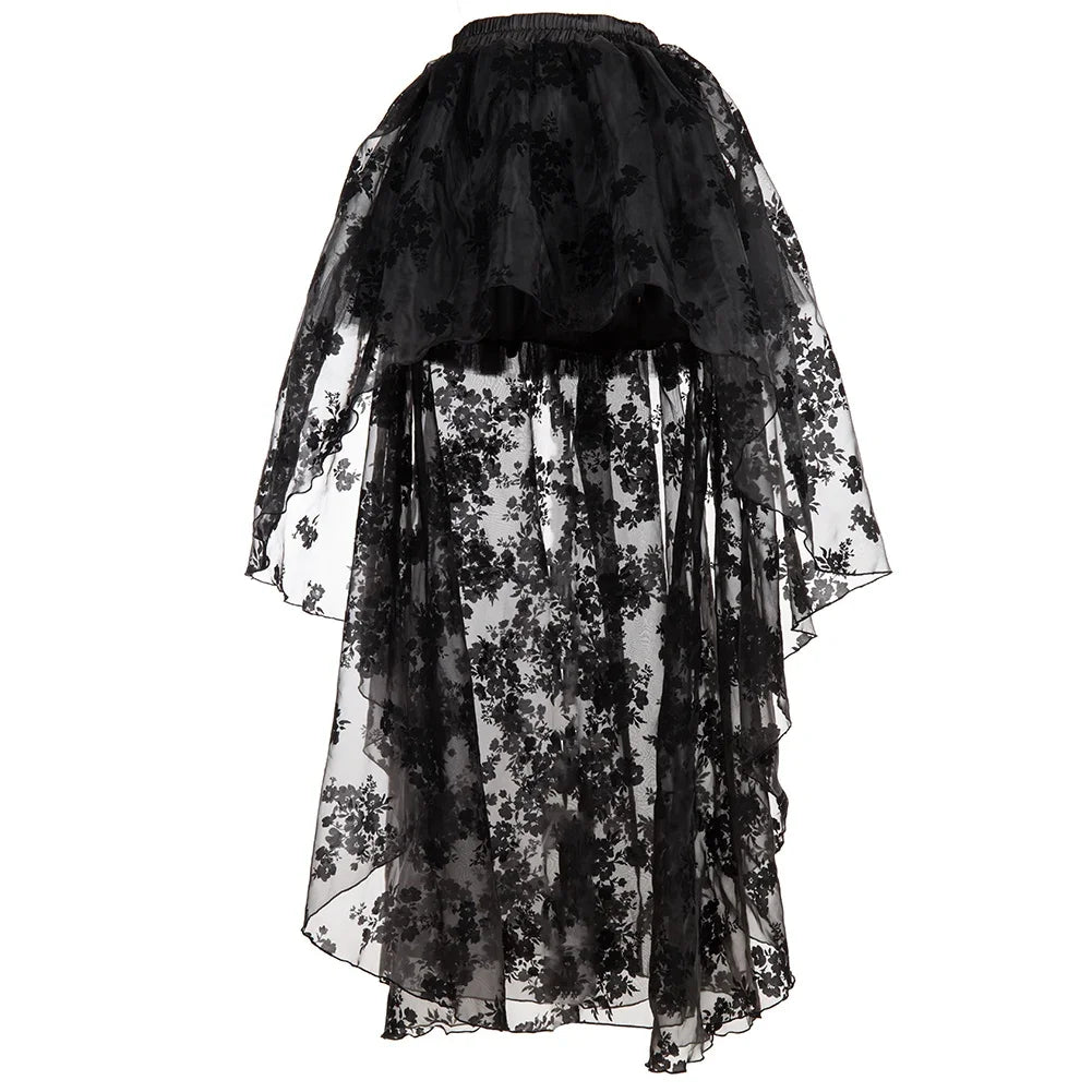 Gothic Tulle Skirt Steampunk Floral Lace