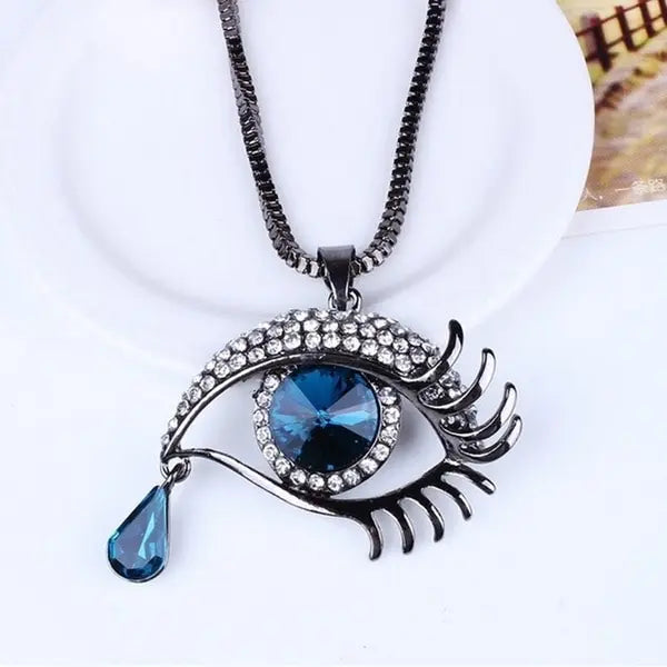 Blue Eye Tear Drop Necklace