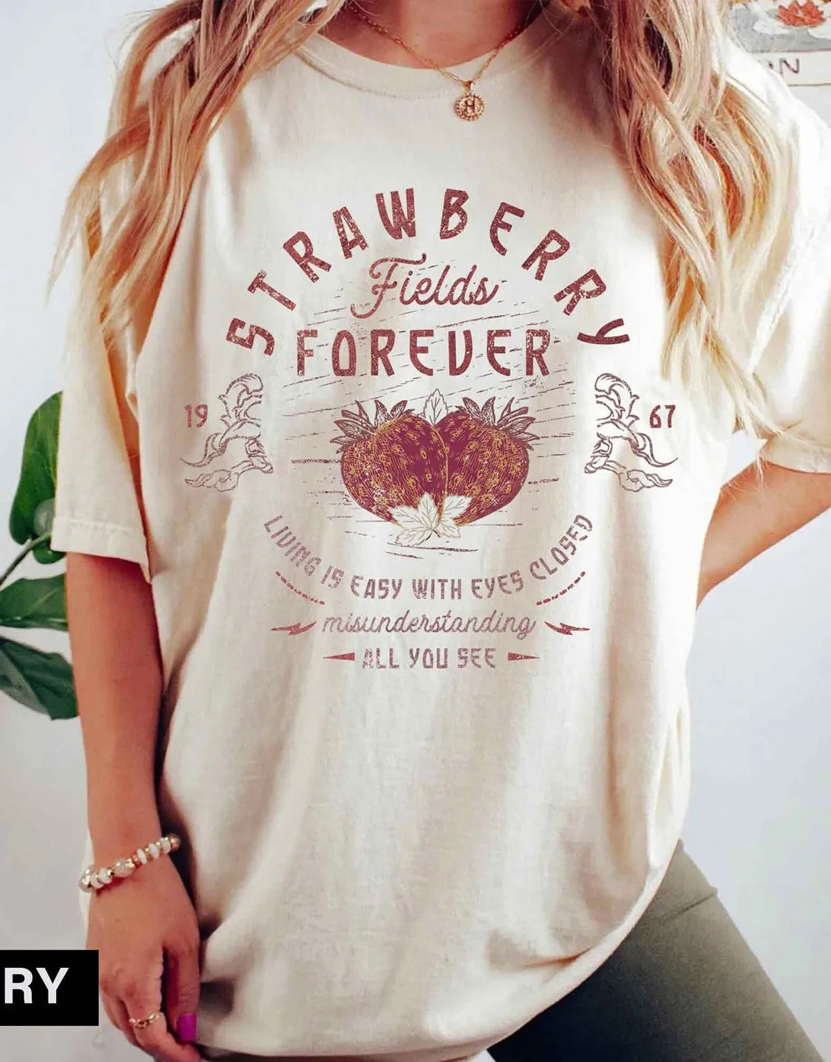 Beatles Strawberry Fields Rock Band Tee T-Shirt