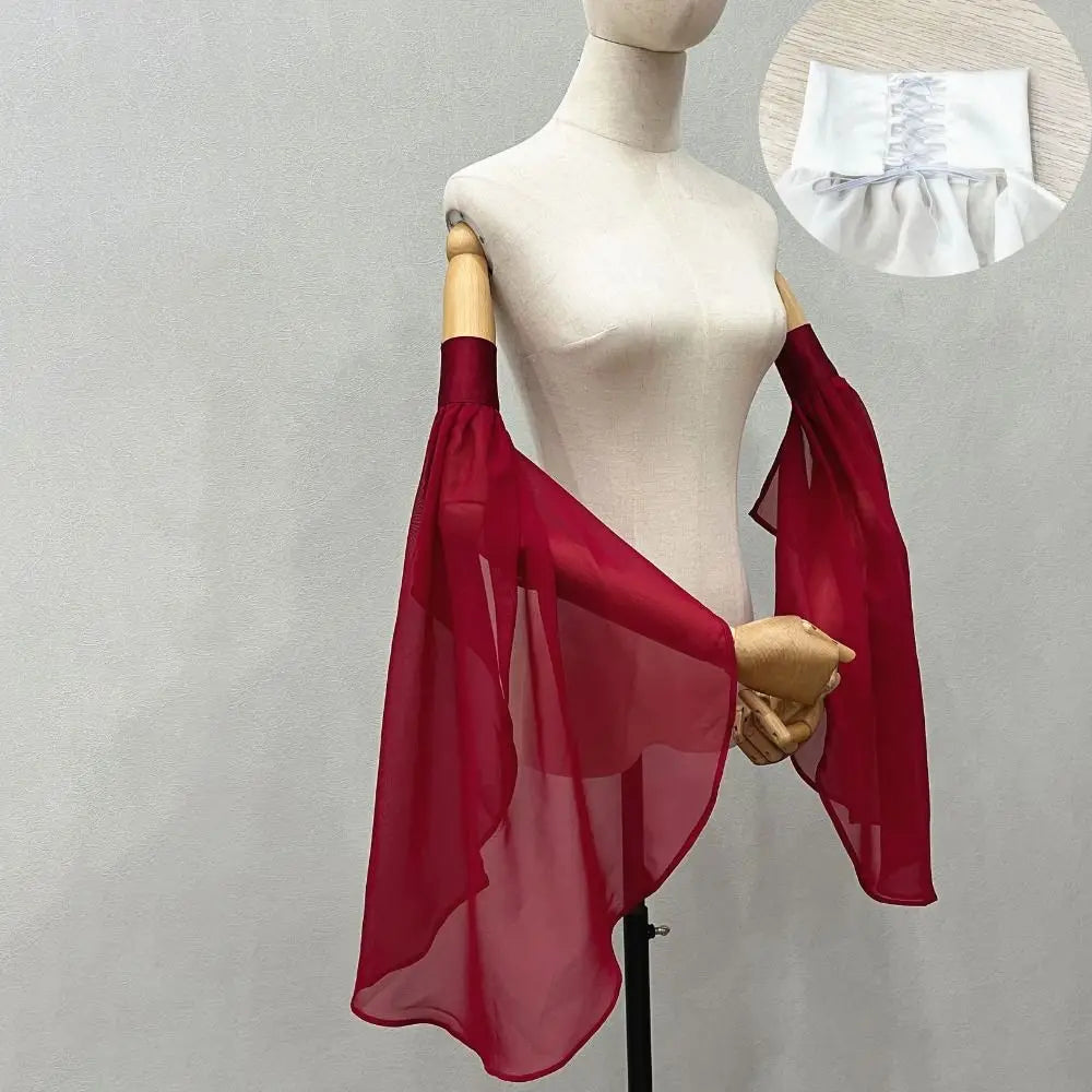 Long Tulle Detachable Sleeves