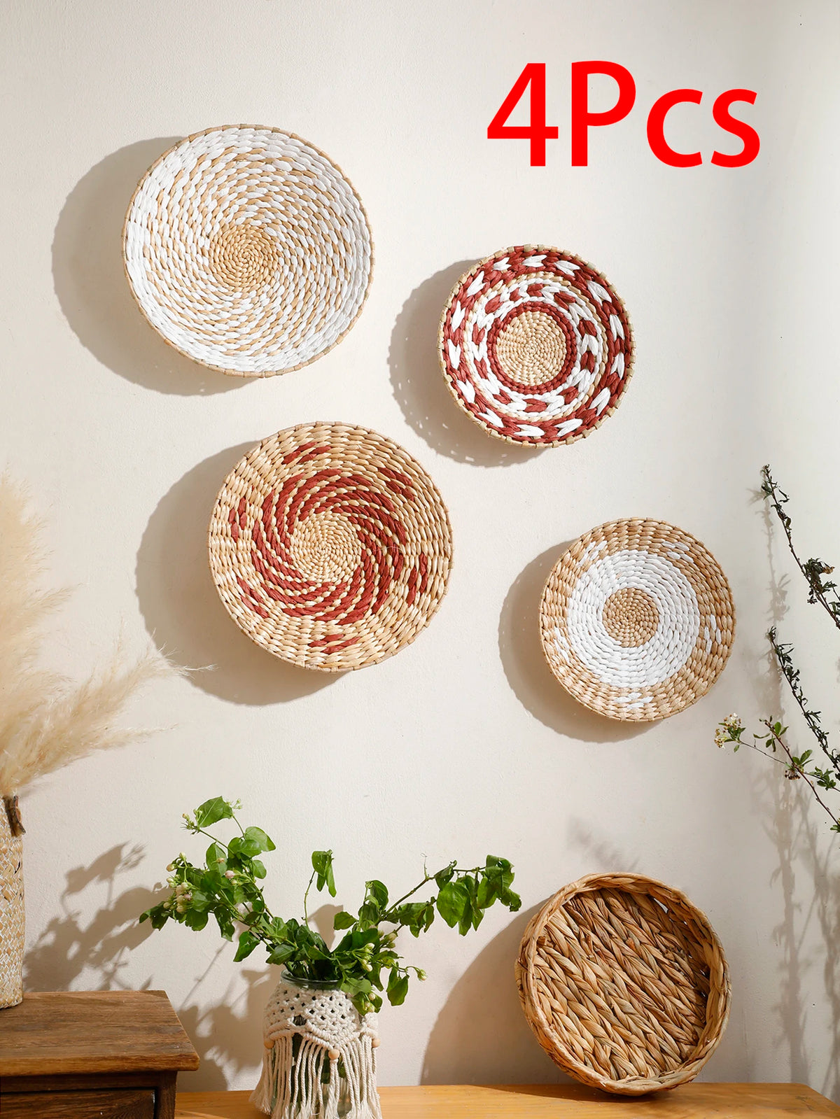 Seagrass Wall Basket Boho Home Decoration Handmade Natural Wall Art