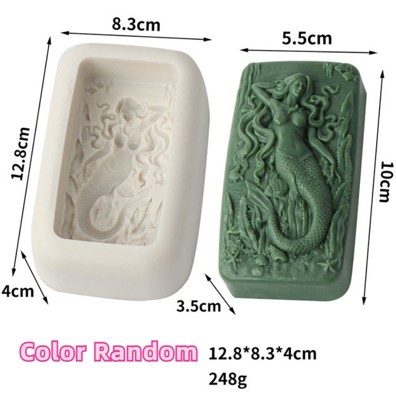 Mermaid Silicone Soap Moulds DIY Ocean Goddess Candle Resin Making Chocolate Mould