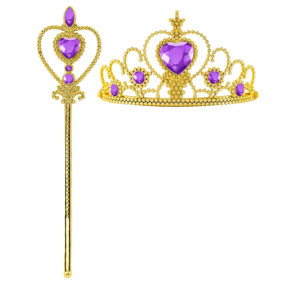 Mermaid Accessories Gloves Wand Crown Jewellery Set Wig Necklace Braid Cosplay Halloween Birthday Party