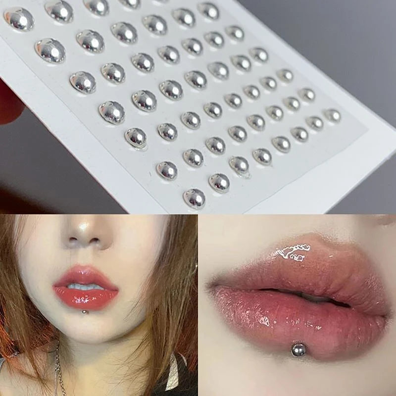 Fake Piercings Face Body Jewellery Stickers Nose Stud Self Adhesive Faux Studs