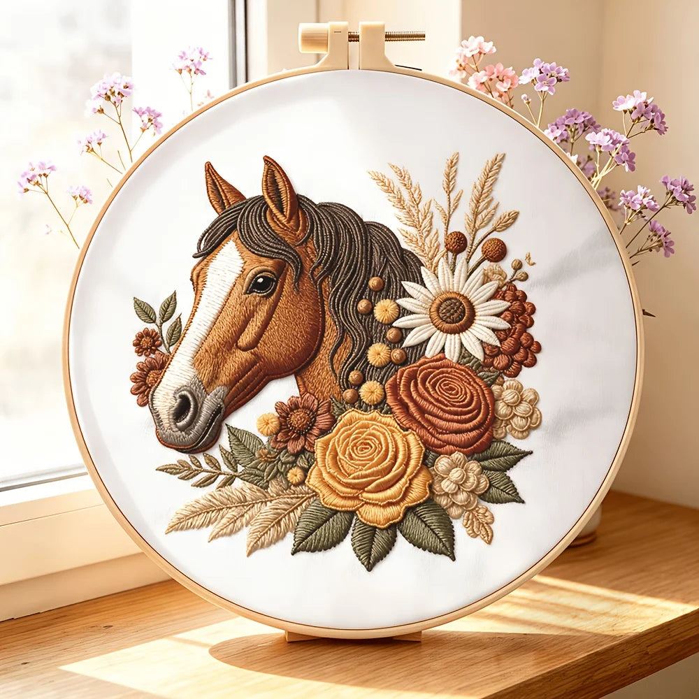 Horse DIY Embroidery Kit for Beginners