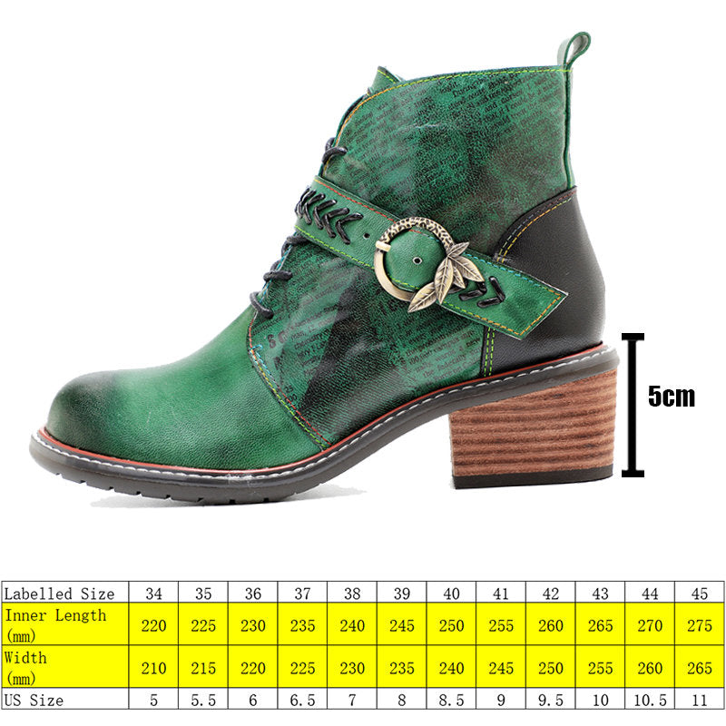 Wickedly Green Sheepskin Leather Ankle Boots