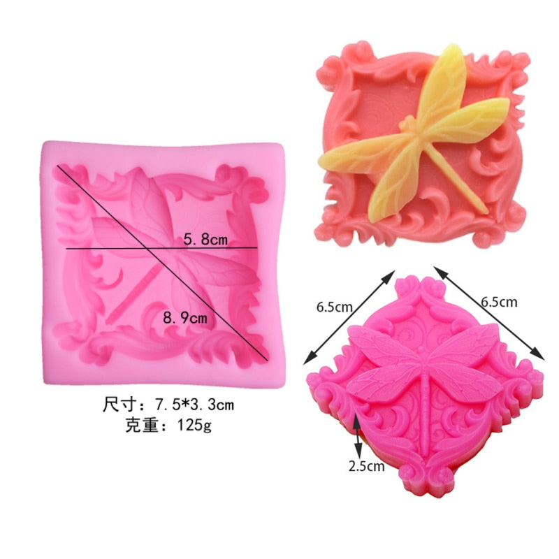Dragonfly Butterfly Silicone Soap Mould DIY Cake Candle Craft Supplies