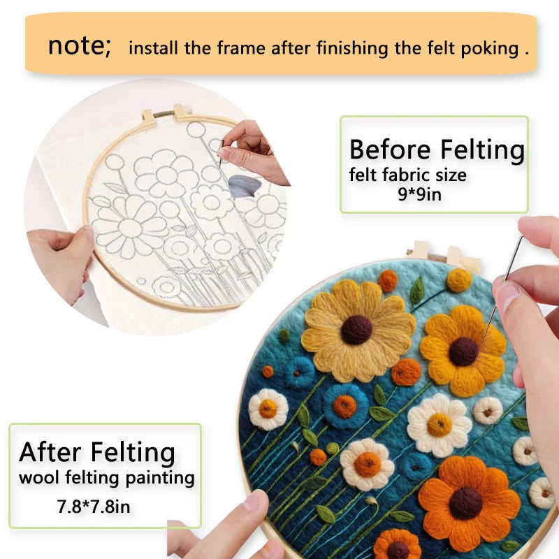 DIY Wool Felting Red Mushrooms Embroidery Kit Needle Wool Crafts