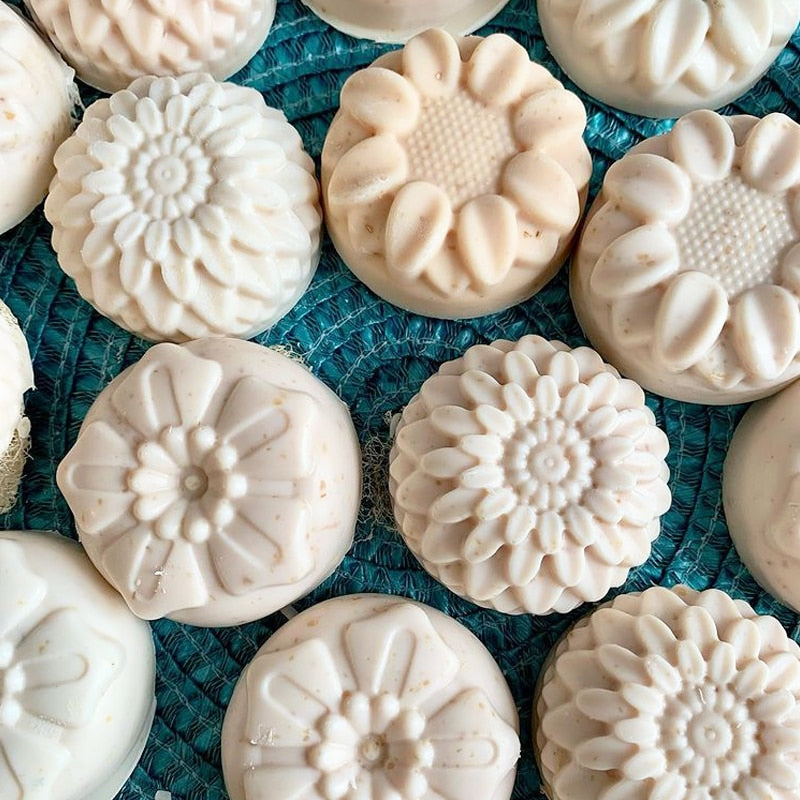 Flower Shaped Silicone Soap Mould DIY Handmade Cake Chocolate Candle Moulds