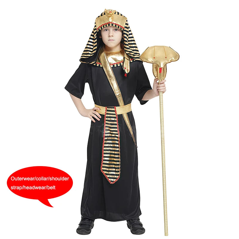 Boys Halloween Cosplay Arabian Indian Prince of Rome Egypt Kids Primitive Pirate Costumes