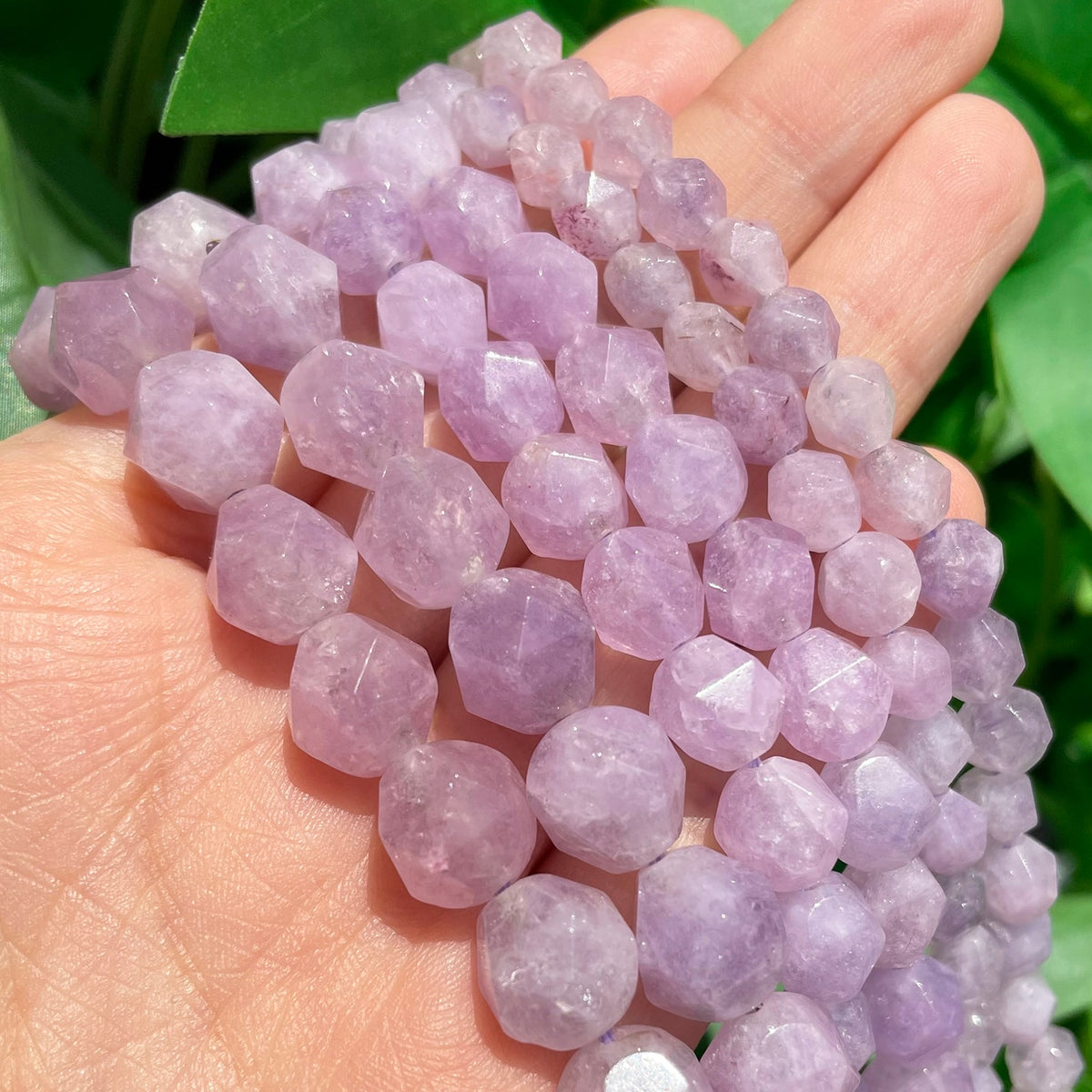 Natural Faceted Purple Angelite Stone Chalcedony Jades Beads for DIY Jewellery Making