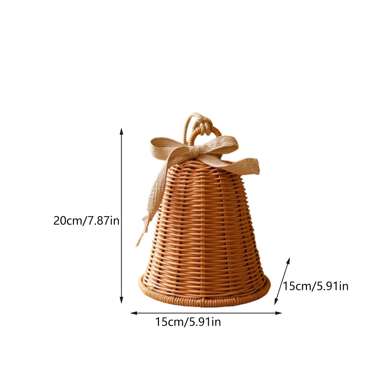 Rattan Bell Hanging Ornament Woven Pendant Christmas Decoration