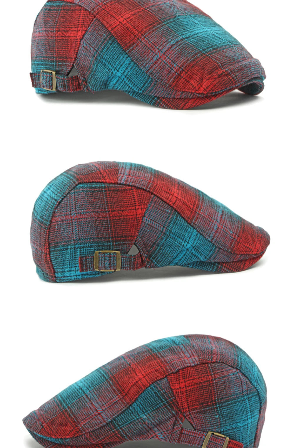 Bright Plaid Ivy Beret Caps