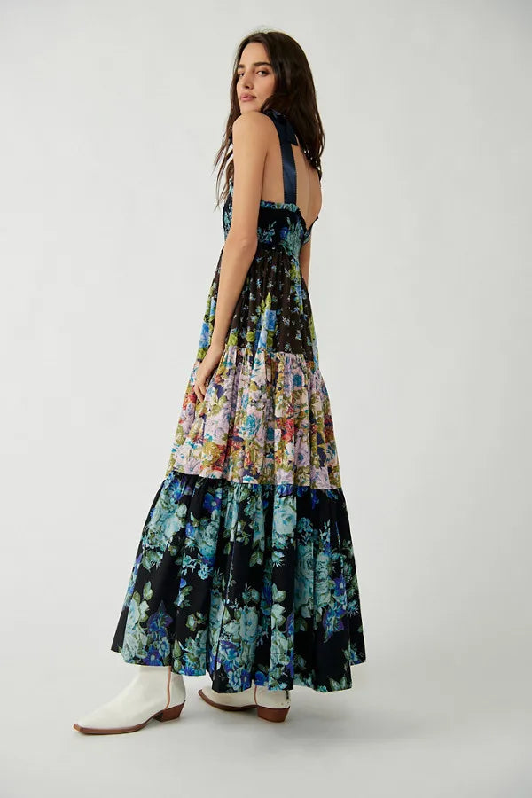 Ari's Boho Maxi Dresses 9 Colours Vintage Floral Print Summer Dress