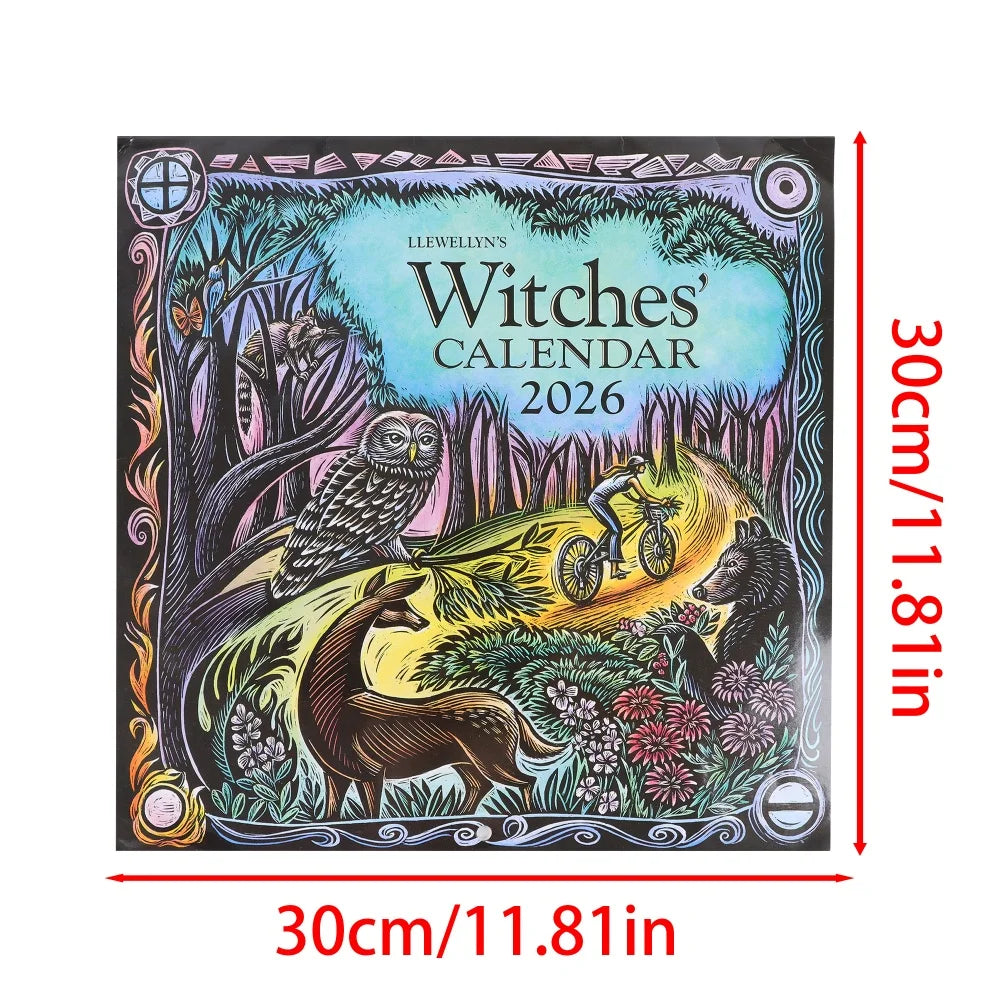 Witch's 2026 Calendar - Gothic Witchy Planner with Moon Phases, Wiccan Holidays, Magical Rituals