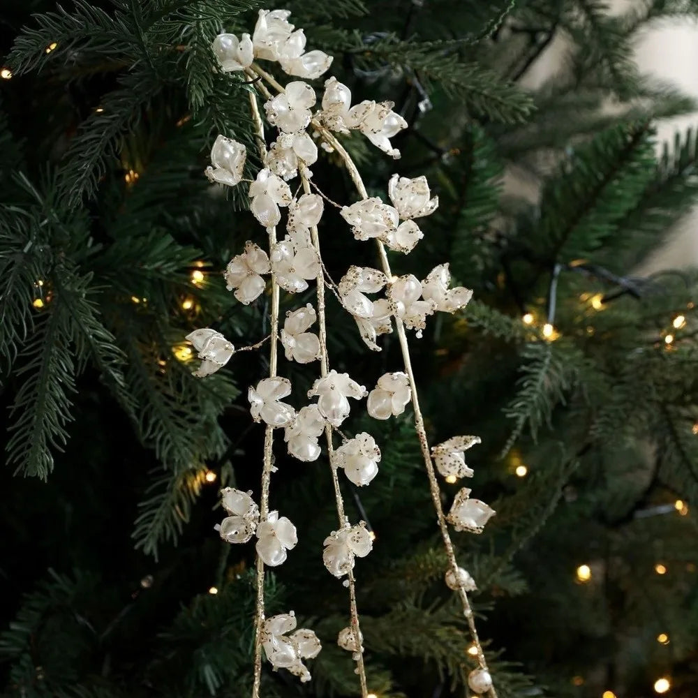 35-40cm Christmas Crystal Vine Pendants Glitter Beads String Handmade Xmas Tree Ornaments