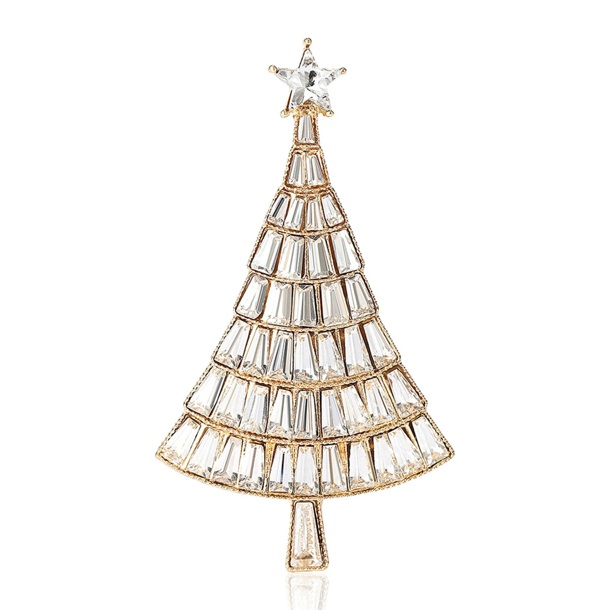 Rhinestone Christmas Tree Brooches