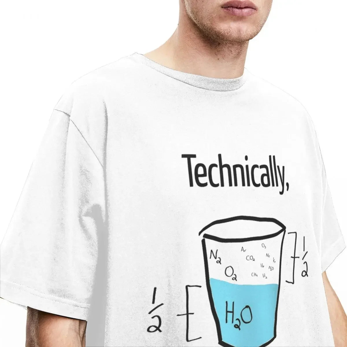 Men's Optimistic T-Shirts 'Technically It Is Always Full'